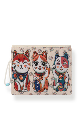 Cat Pattern Tapestry Handbag 