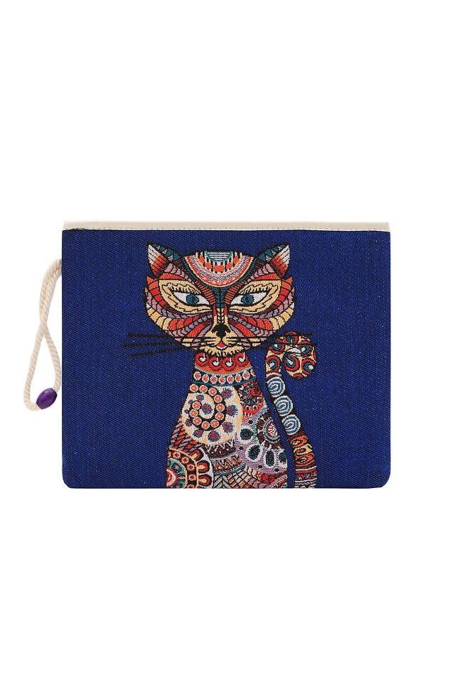 Cat Pattern Tapestry Handbag 
