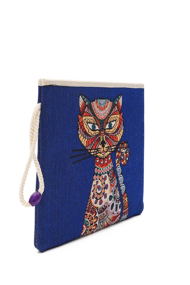 Cat Pattern Tapestry Handbag - 3