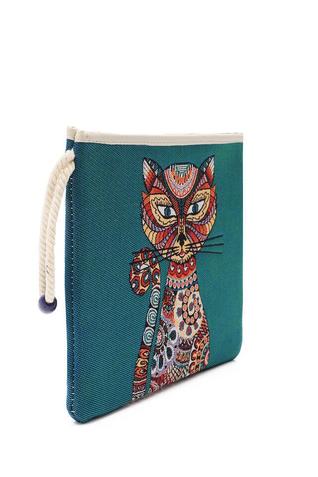 Cat Pattern Tapestry Handbag - 3