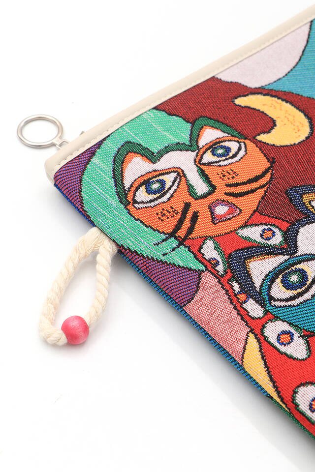 Cat Pattern Tapestry Handbag - 2