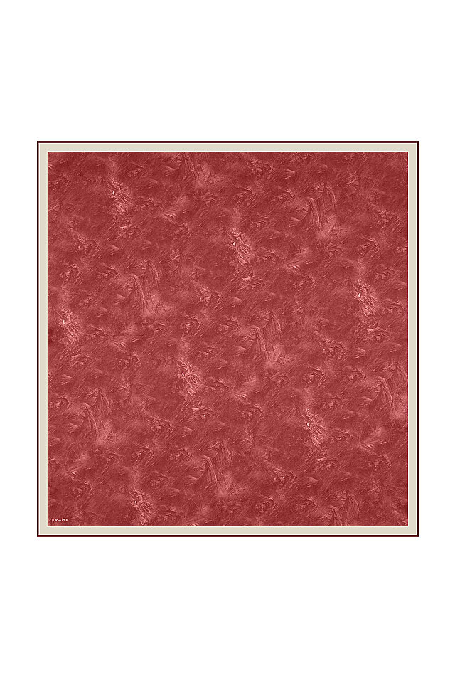 Cherry Brush Silk Square Scarf - Bursa İpek
