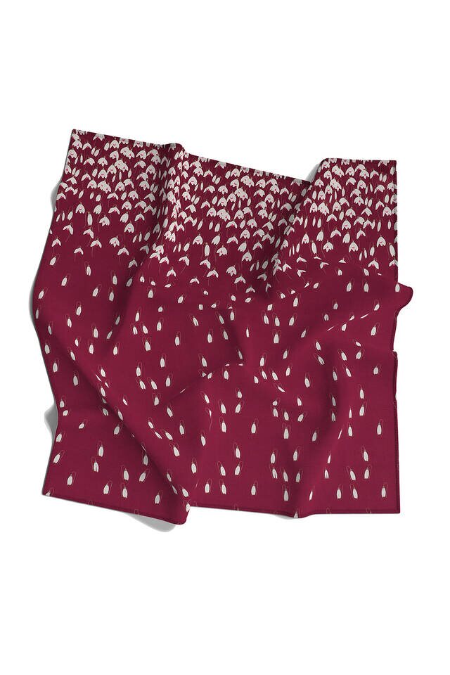 Cherry Snowdrop Sura Silk Square Scarf - 4