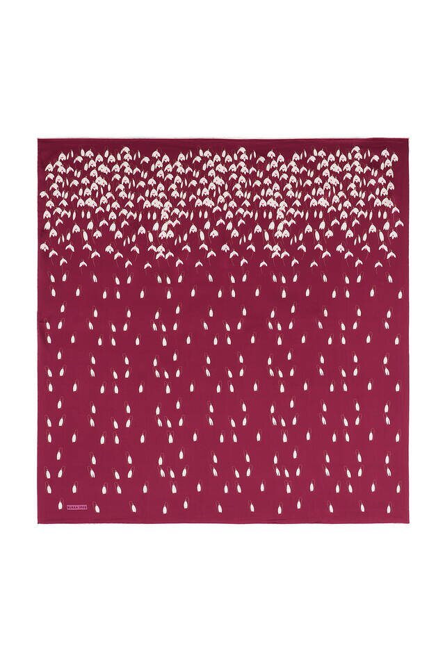 Cherry Snowdrop Sura Silk Square Scarf - 2