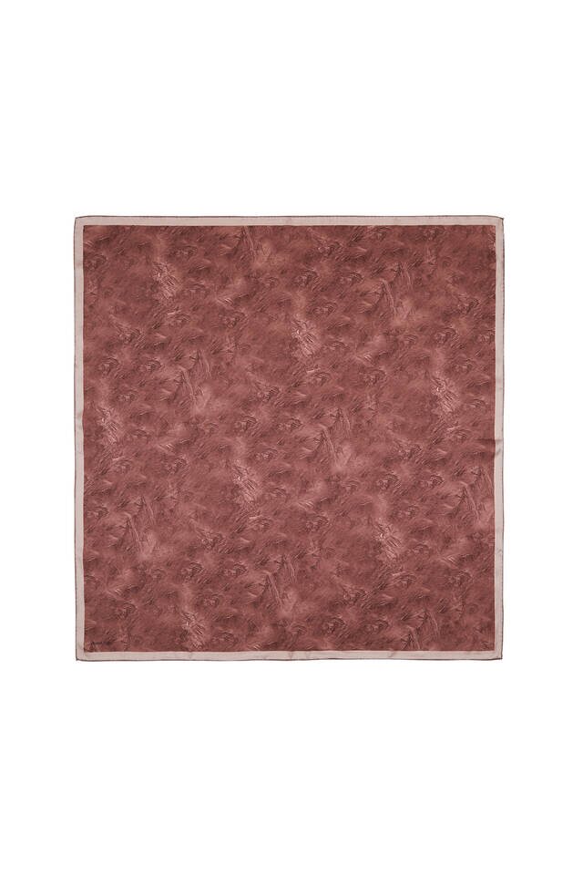Chestnut Brush Silk Square Scarf 