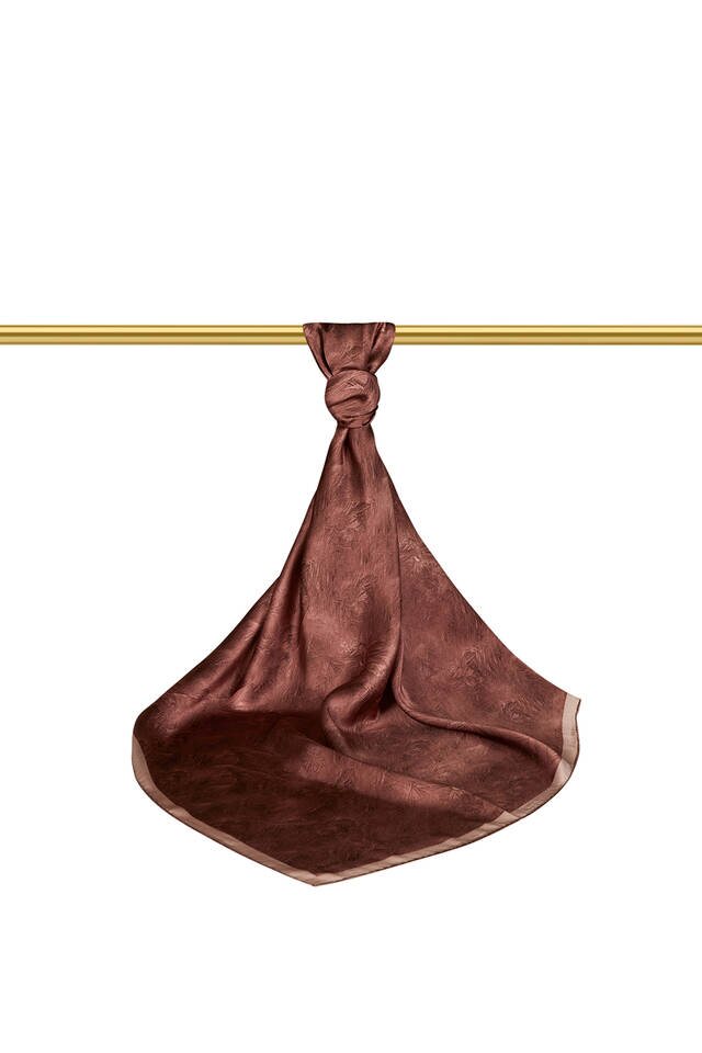 Chestnut Brush Silk Square Scarf - 2