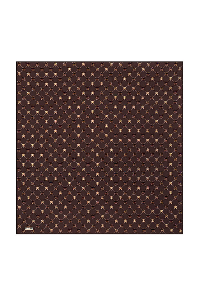 Chestnut Butterfly Monogram Twill Silk Square Scarf 