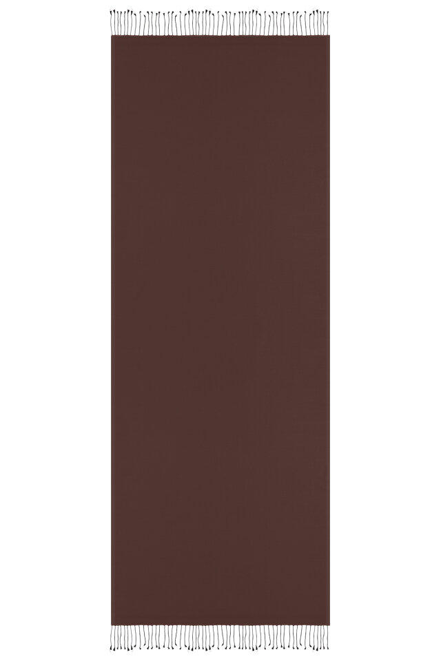 Acı Kahve Siyah Çift Taraflı İpek Şal - 4