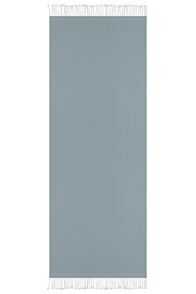 Koyu Gri Gri Çift Taraflı İpek Şal - 4