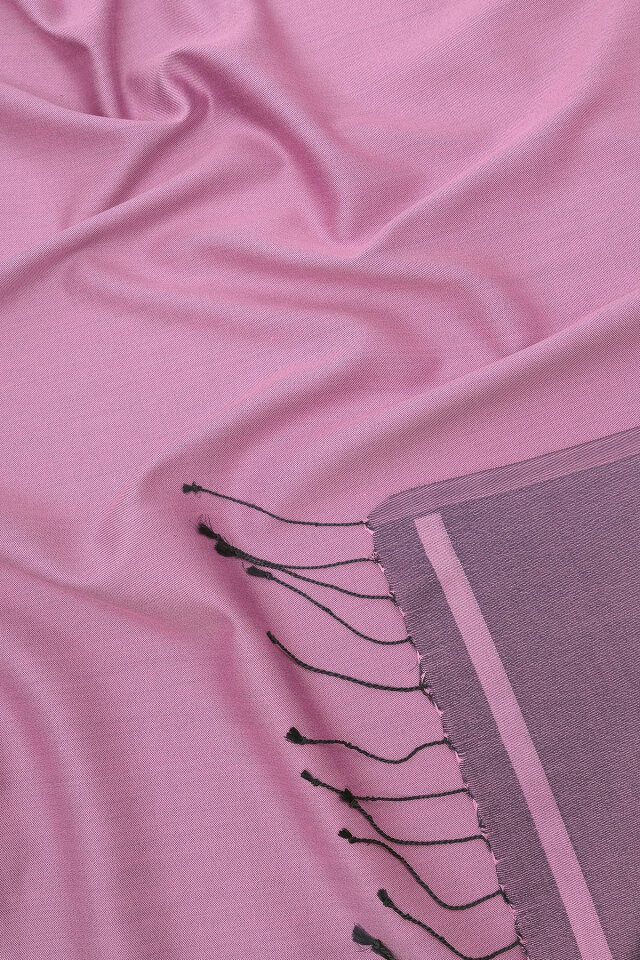Pembe Lacivert Çift Taraflı İpek Şal - 3