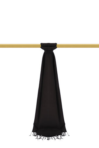 Siyah Çift Taraflı İpek Şal 