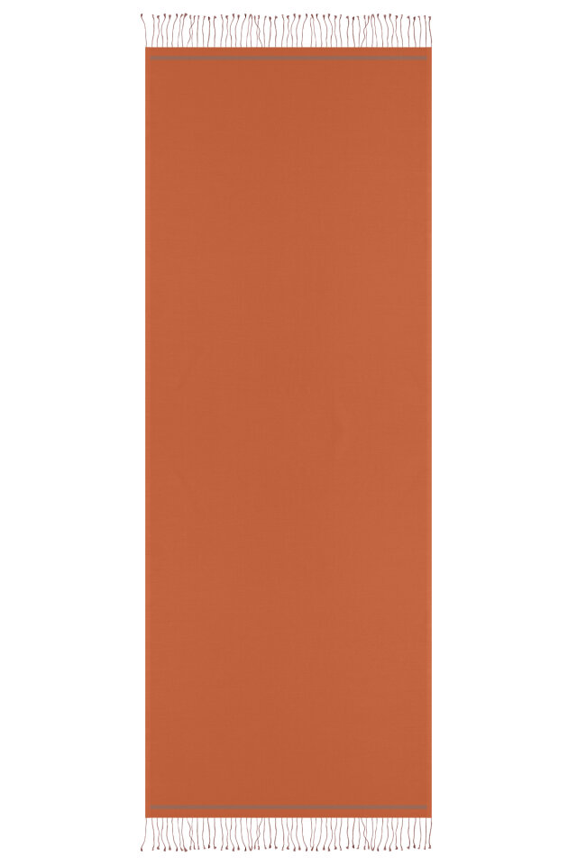 Tarçın Kahverengi Çift Taraflı İpek Şal - 4