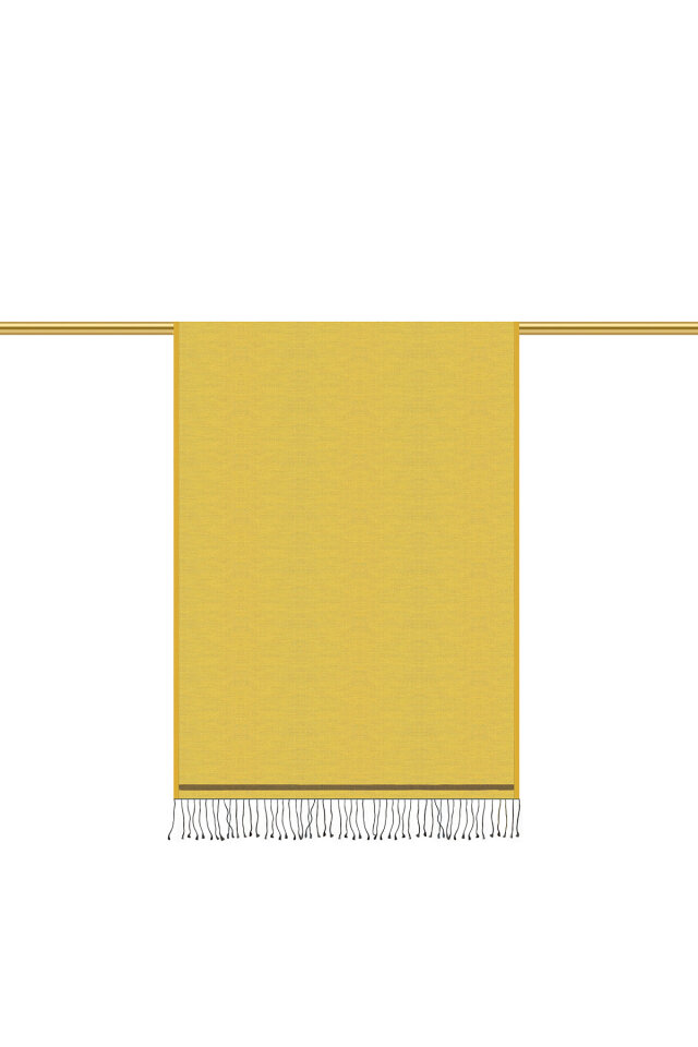 Yağ Yeşil Lacivert Çift Taraflı İpek Şal - 2