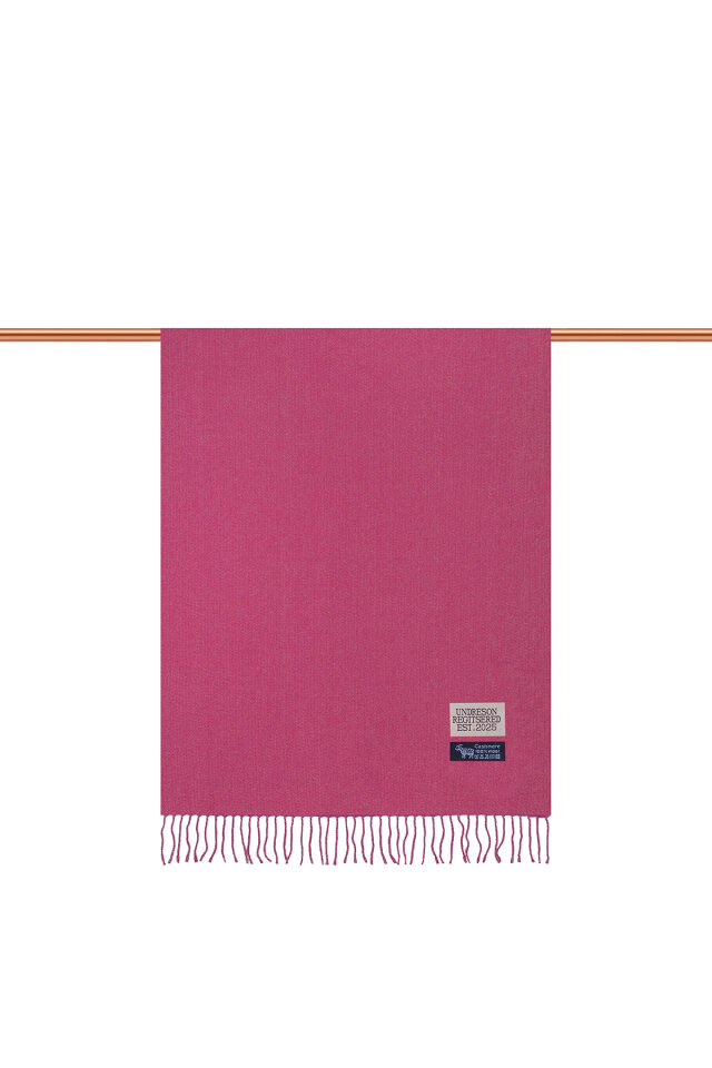 Fuşya Krem Çift Taraflı Kışlık Şal - 2