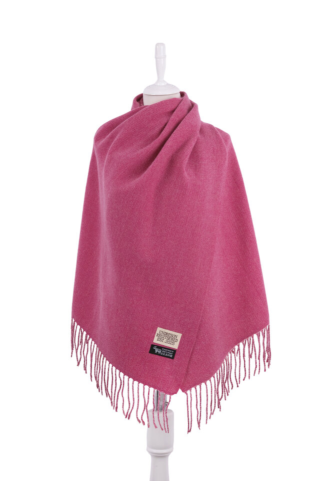 Fuşya Krem Çift Taraflı Kışlık Şal - Bursa İpek