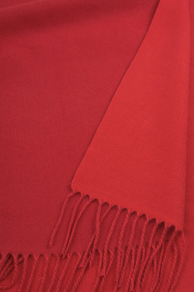 Kırmızı Çift Taraflı Kışlık Şal - 3