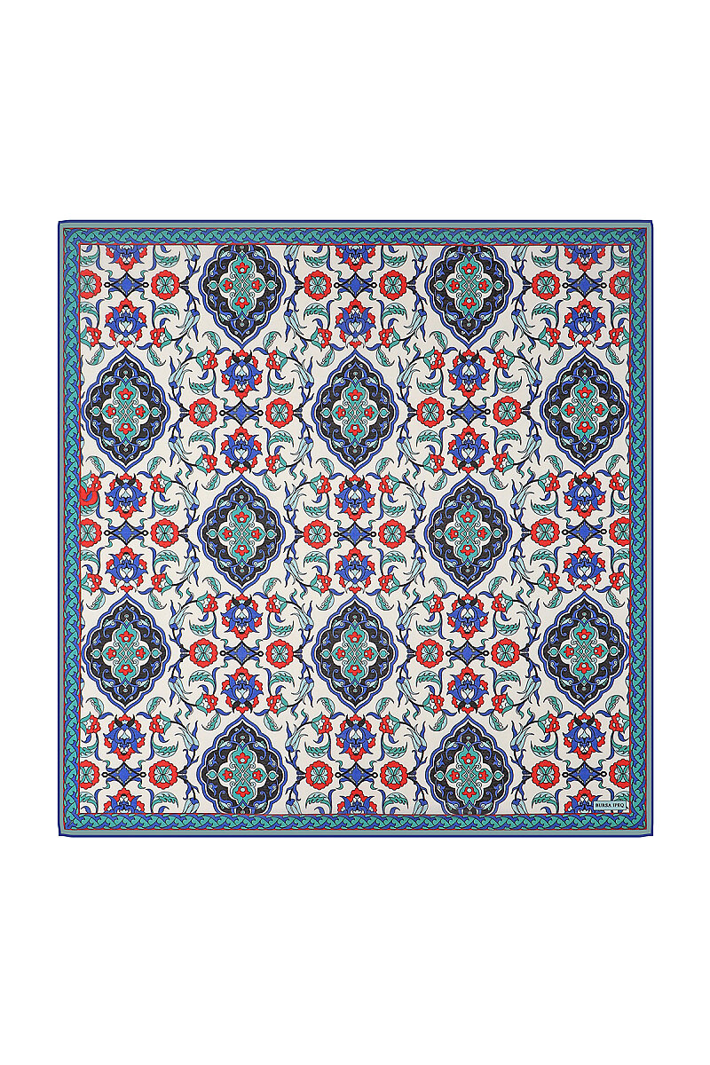 Saks Çini Desen Soft Eşarp