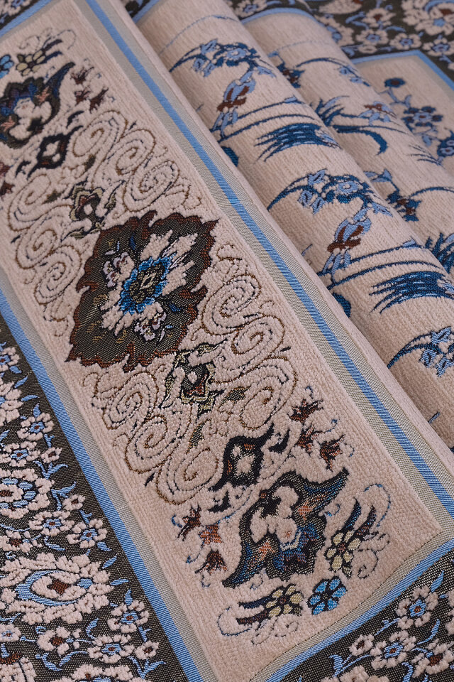 Bej Çini Lale Desen Özel Dokuma Seccade - 2