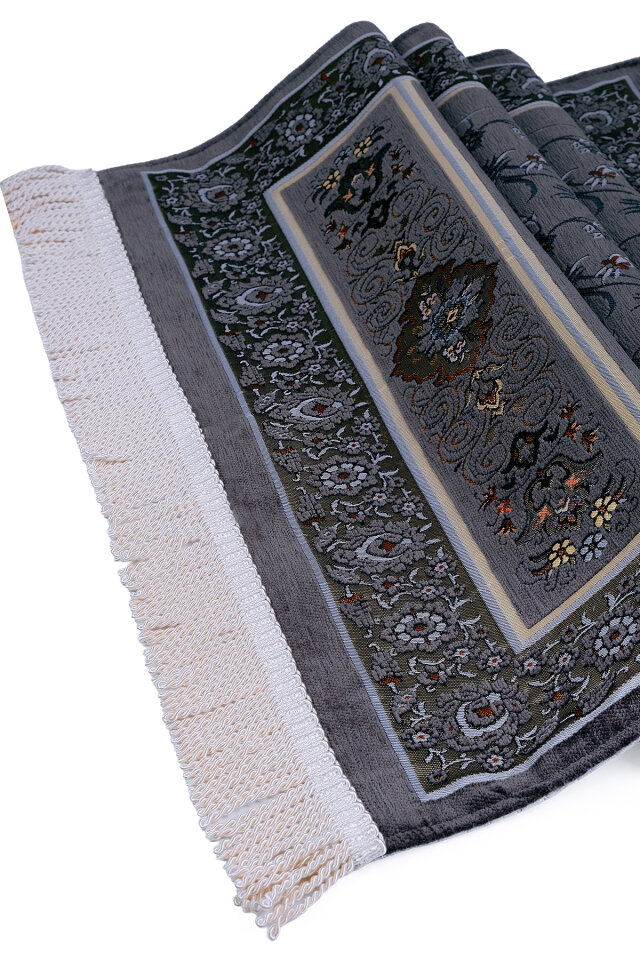 Füme Çini Lale Desen Özel Dokuma Seccade - 3