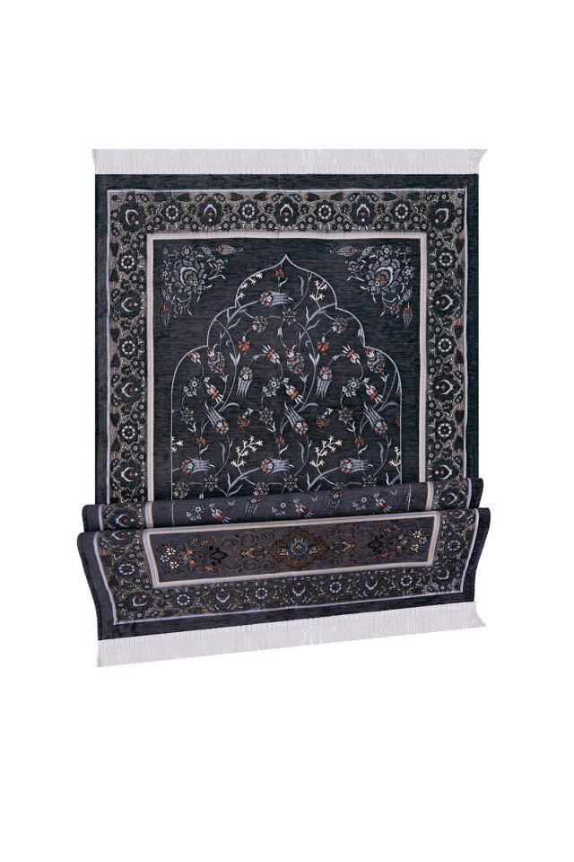 Füme Çini Lale Desen Özel Dokuma Seccade - 4