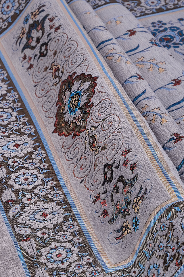 Gri Çini Lale Desen Özel Dokuma Seccade - 2