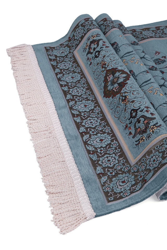 Mint Çini Lale Desen Özel Dokuma Seccade - 3