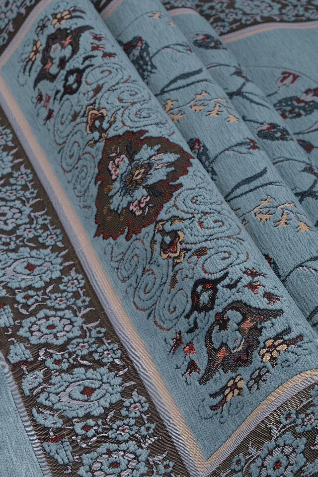 Mint Çini Lale Desen Özel Dokuma Seccade - 2