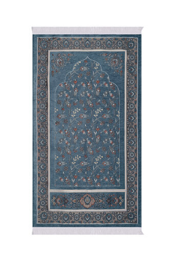 Mint Çini Lale Desen Özel Dokuma Seccade 