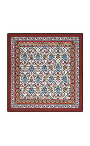 Bordo Çini Lale Desen Soft Eşarp 