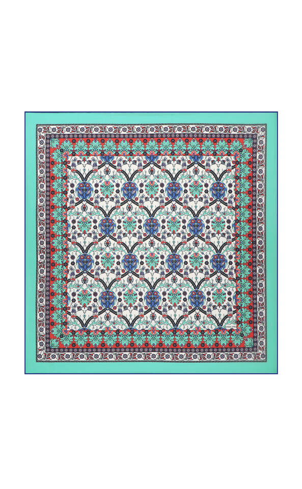 Mint Çini Lale Desen Soft Eşarp 