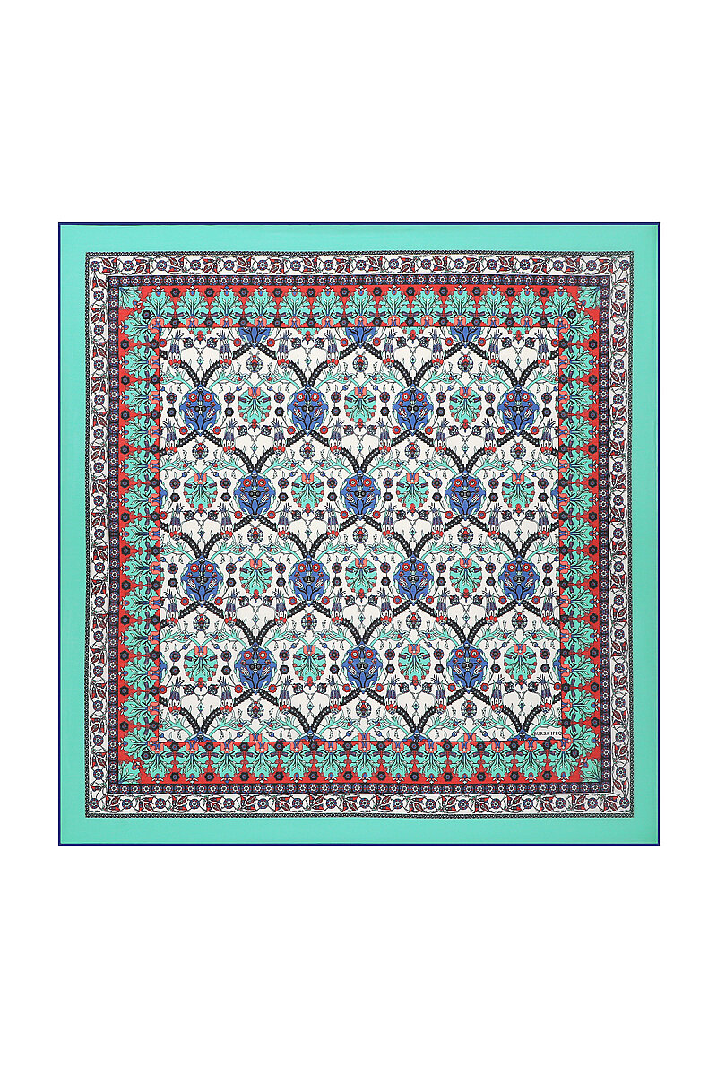 Mint Çini Lale Desen Soft Eşarp