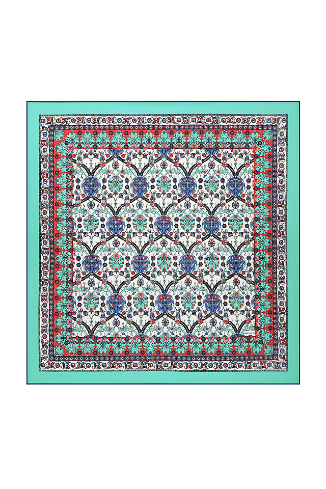 Mint Çini Lale Desen Soft Eşarp 