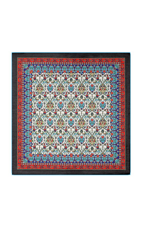 Siyah Çini Lale Desen Soft Eşarp 