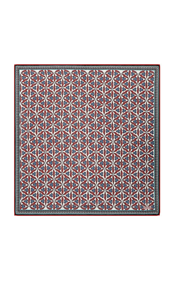 Kırmızı Çintemani Desen Soft Eşarp - Bursa İpek