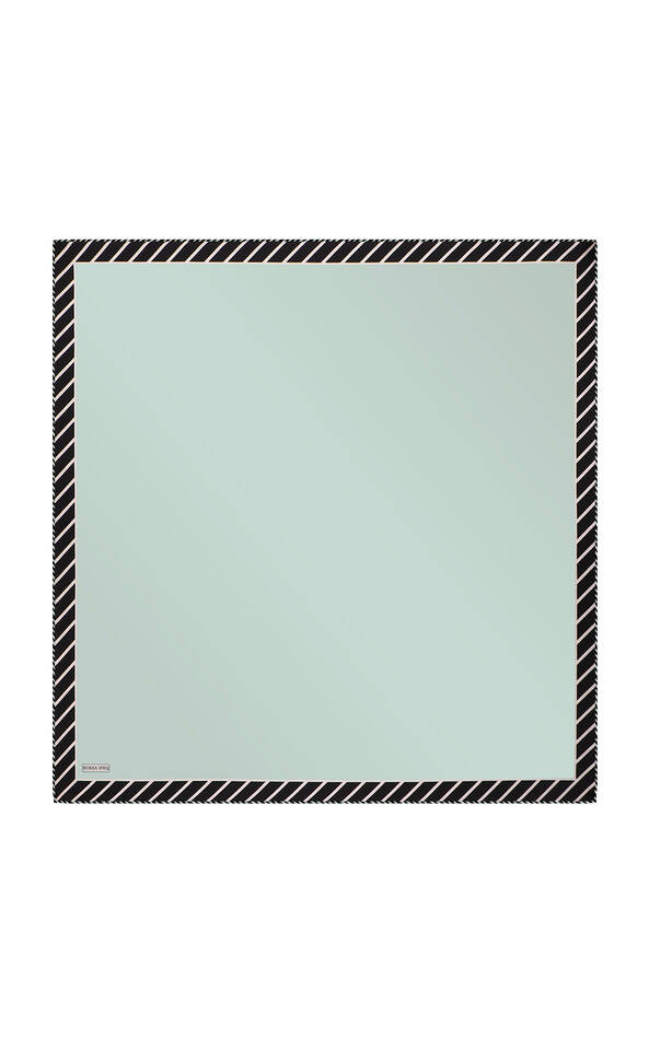 Mint Çizgi Desen Twill İpek Eşarp - 2