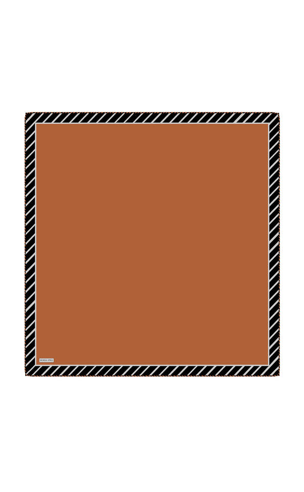 Taba Çizgi Desen Twill İpek Eşarp - Bursa İpek