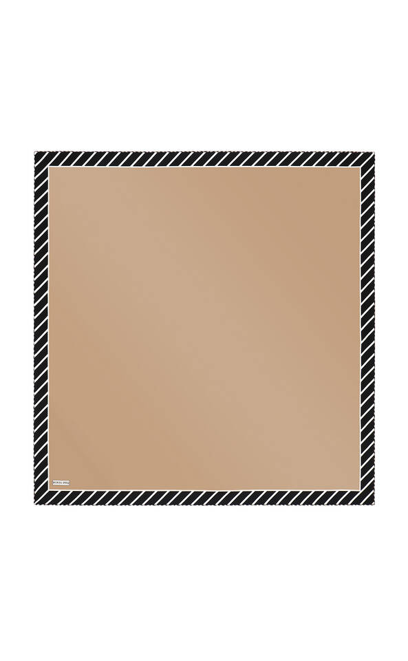 Vizon Çizgi Desen Twill İpek Eşarp - 2