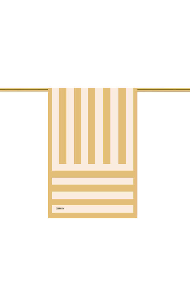 Gold Çizgi Desen Twill İpek Şal - 2