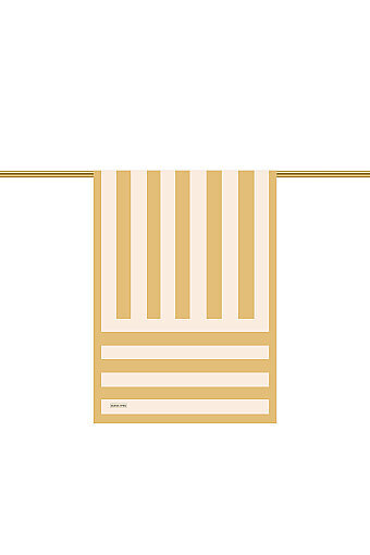 Gold Çizgi Desen Twill İpek Şal 