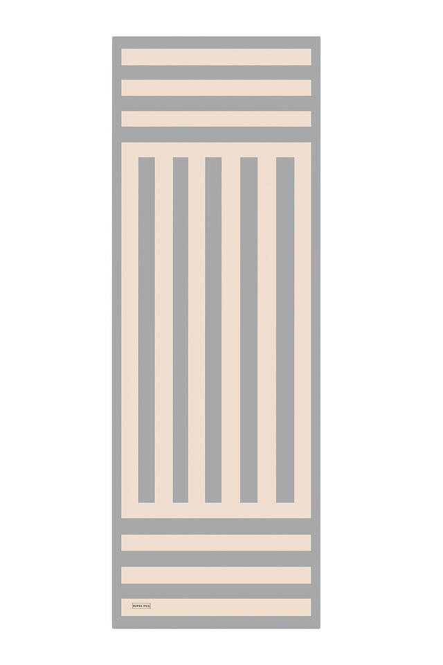 Gri Çizgi Desen Twill İpek Şal - 4