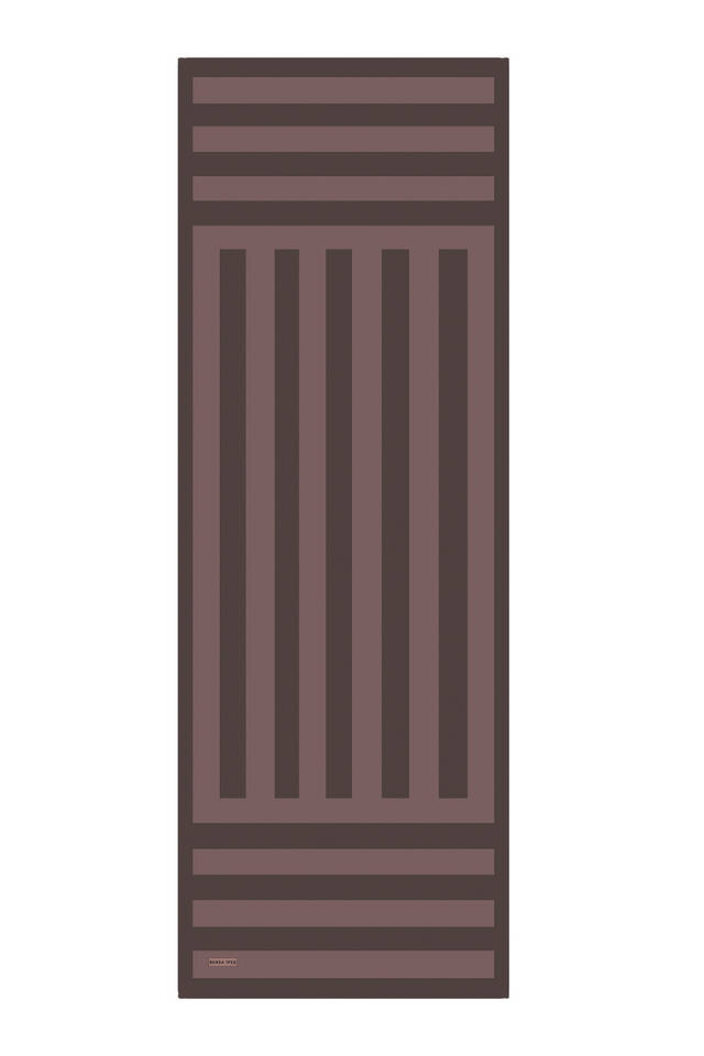 Kahverengi Çizgi Desen Twill İpek Şal - 4