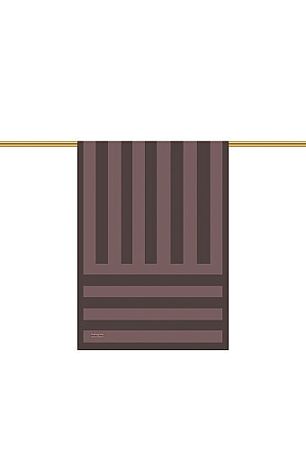 Kahverengi Çizgi Desen Twill İpek Şal 