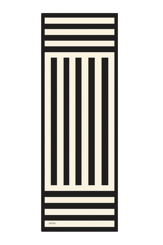 Siyah Çizgi Desen Twill İpek Şal - 4