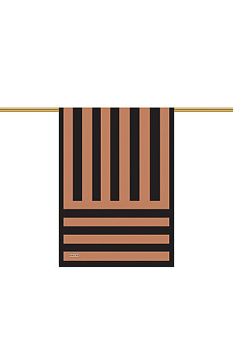 Taba Çizgi Desen Twill İpek Şal 