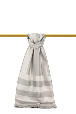 Taş Çizgi Desen Twill İpek Şal 