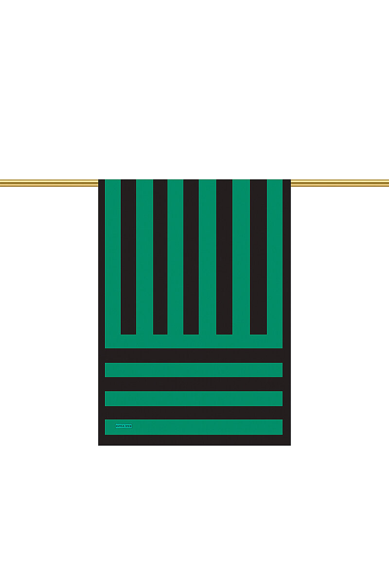 Zümrüt Çizgi Desen Twill İpek Şal