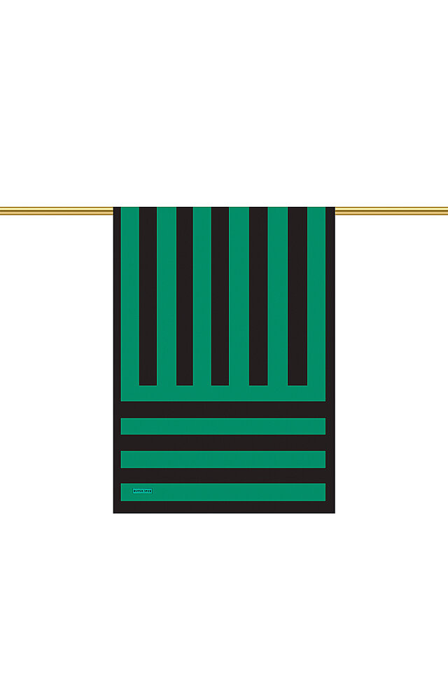 Zümrüt Çizgi Desen Twill İpek Şal 