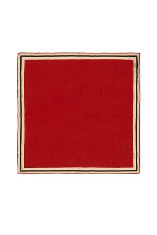 Claret Red Bordered Plain Silk Pocket Square 