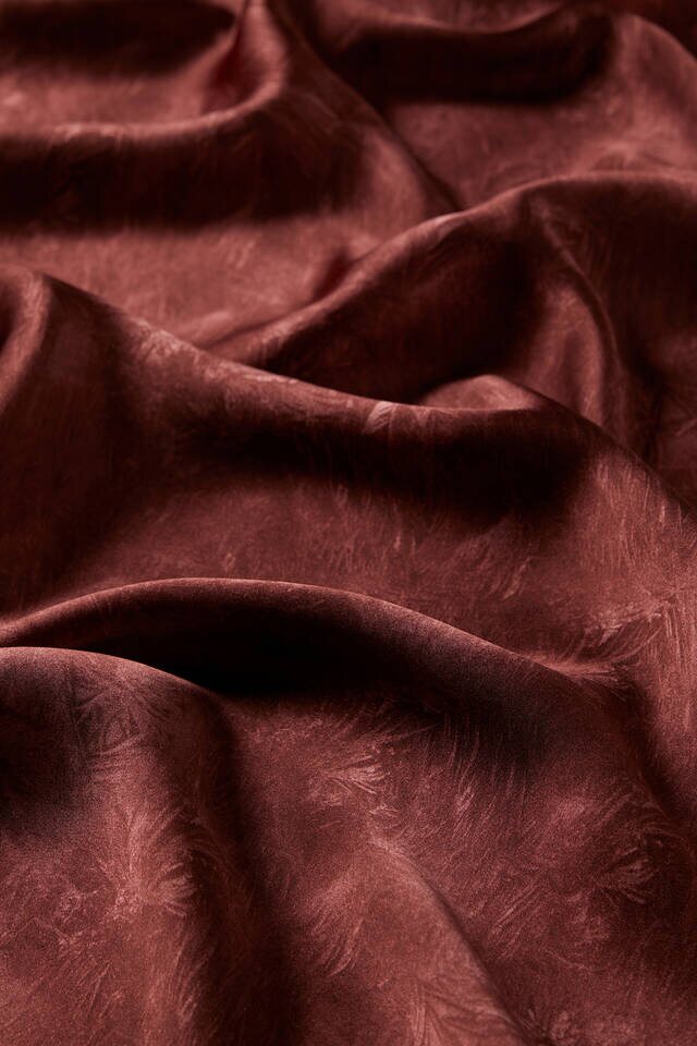 Claret Red Brush Silk Square Scarf - 3