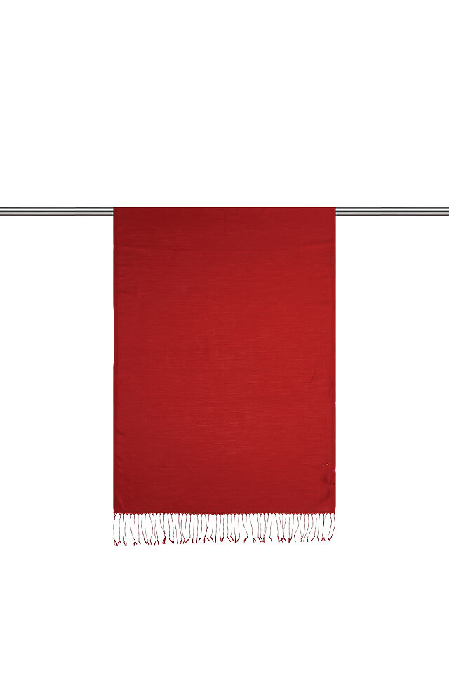 Claret Red Silk Look Scarf - Bursa İpek